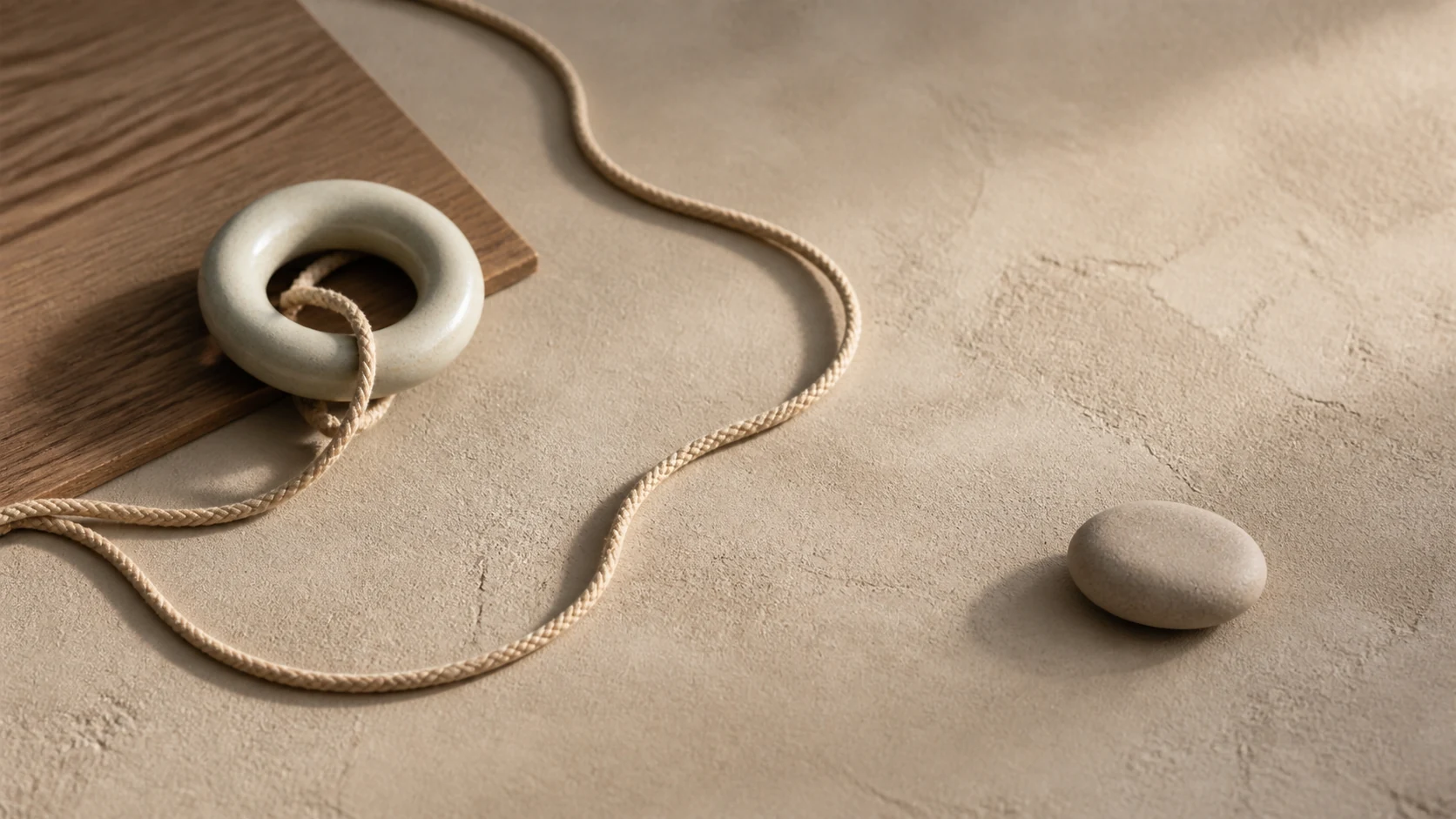 Warm neutral objects arranged for everyday use